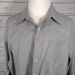 Oxford Button Down Long Sleeve Gray Shirt 20 BIG